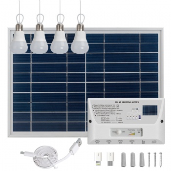 Portable Solar Power Lighting System Kit For Home